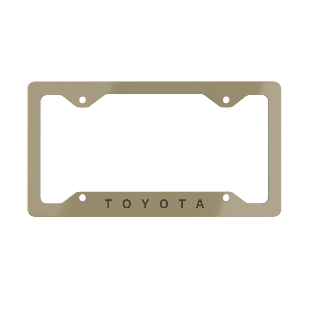 Toyota Metal License Plate Frame Tan  — Car Accessories