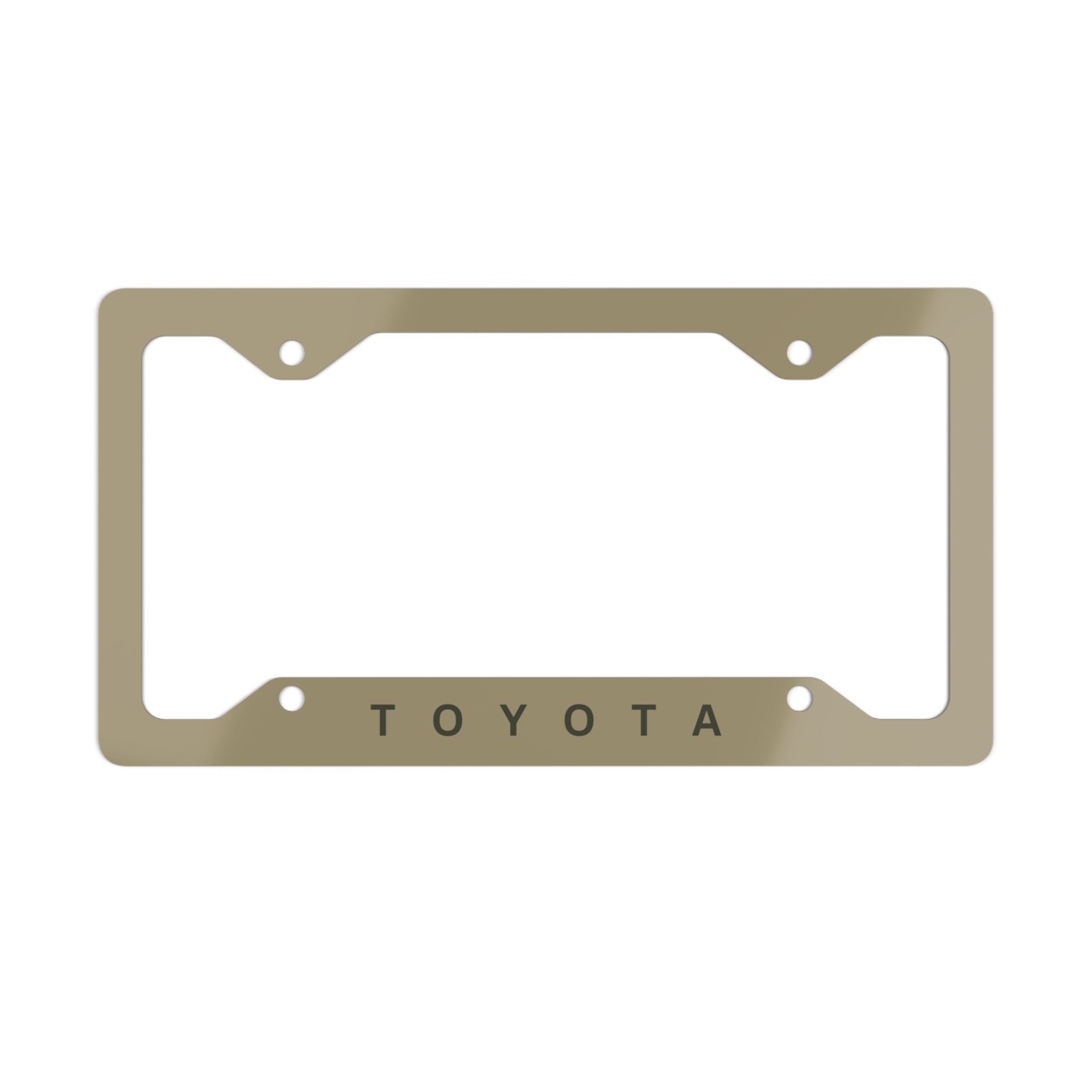 Toyota Metal License Plate Frame Tan  — Car Accessories