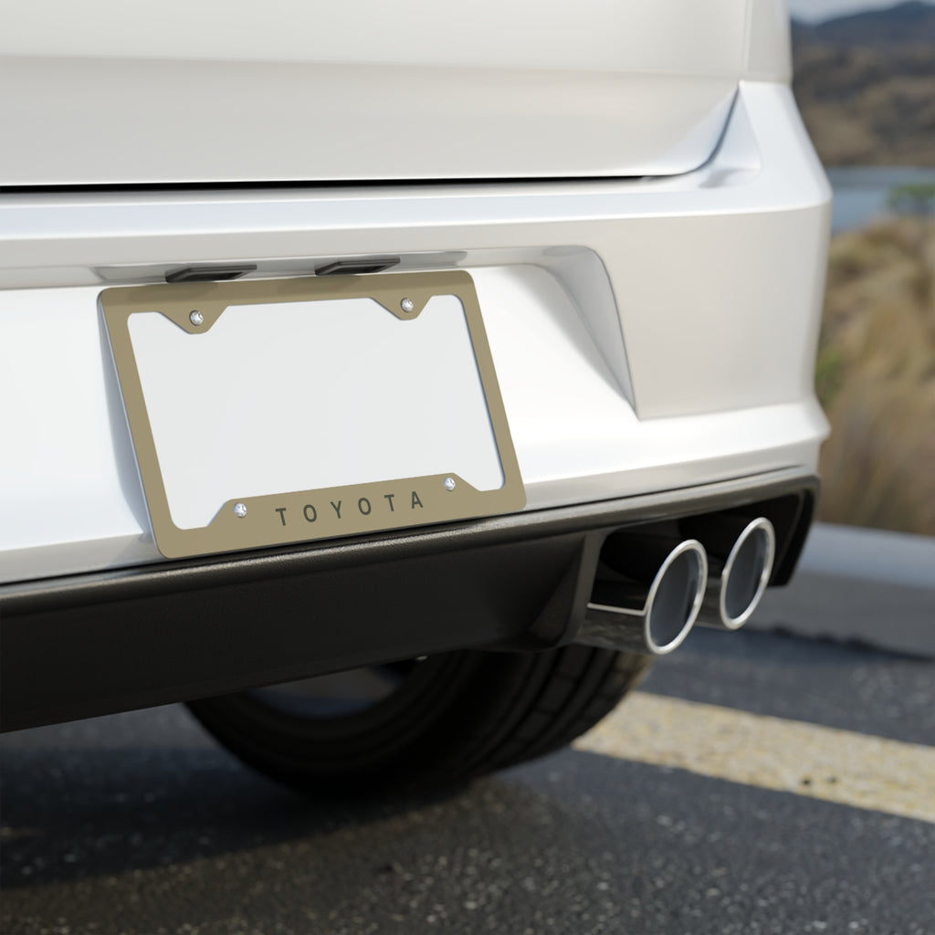 Toyota Metal License Plate Frame Tan  — Car Accessories